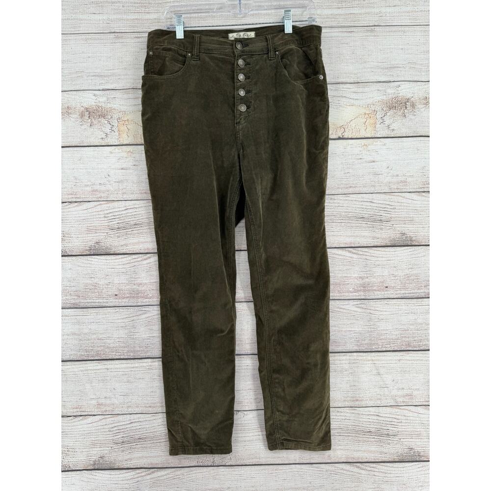 Free People Sun Chaser Corduroy Skinny Ankle Jeans Womens 30 Brown Stretch